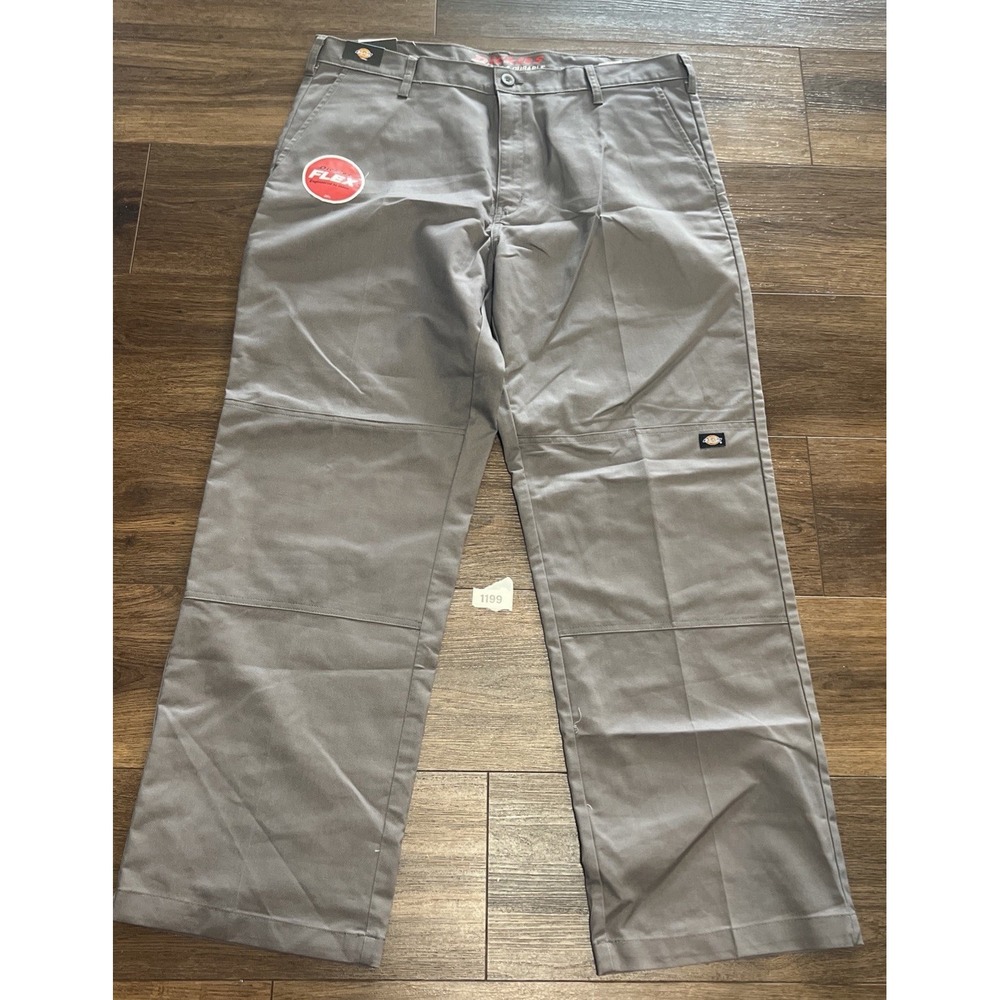 Dickies (Mens Size 38x32Relaxed Straight) Gray Flex Double-Knee Work Pants New